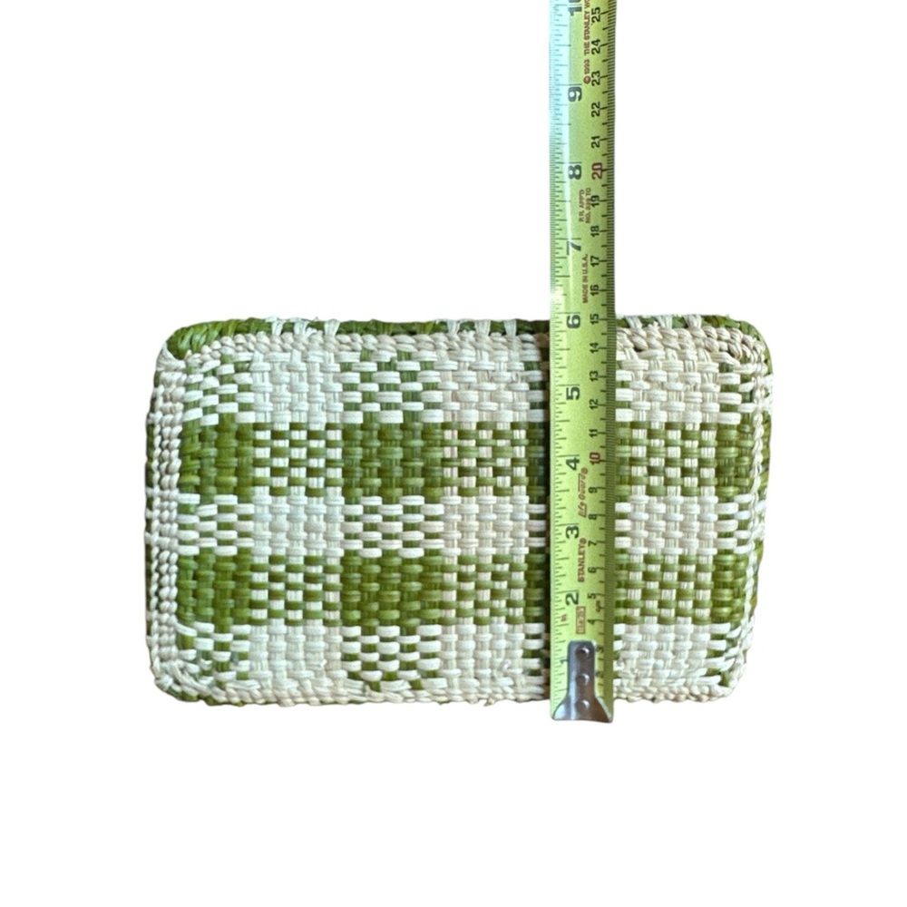 Marni Market Olive and Cream Woven Raffia Tote Bag - Picture 7 of 9